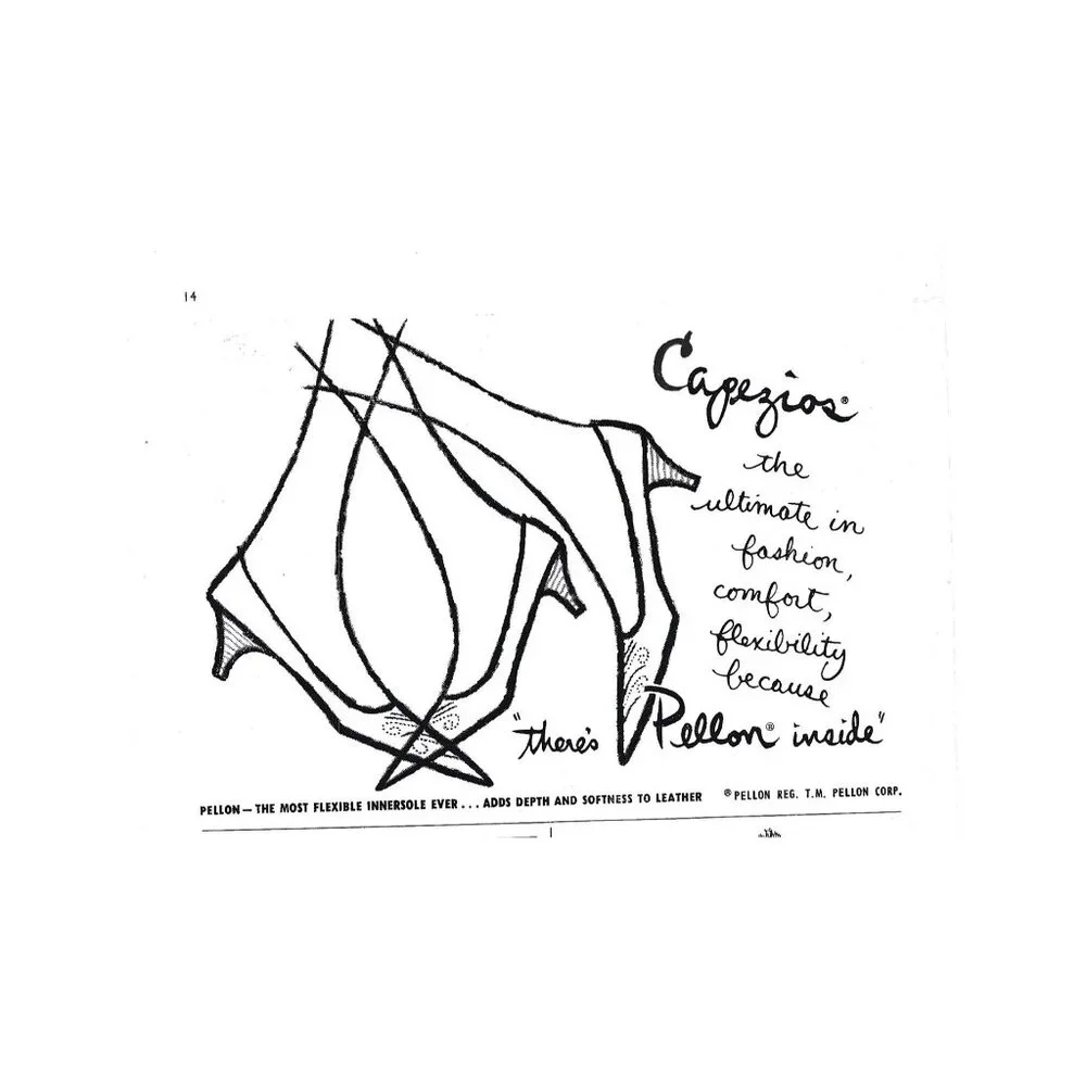 Pellon Innersole Shoes Capezios 1950s Vintage Print Ad - Picture 2 of 2
